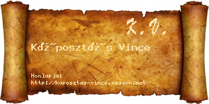 Káposztás Vince névjegykártya